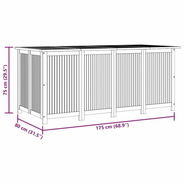 Gartenbox 175x80x75 cm Massivholz Akazie