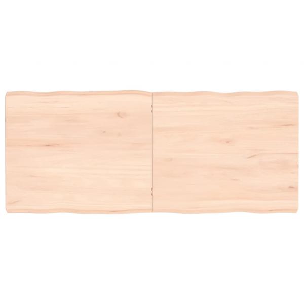 Tischplatte 140x60x(2-6) cm Massivholz Unbehandelt Baumkante