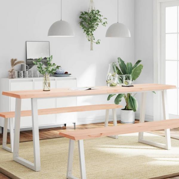 ARDEBO.de - Tischplatte 220x60x(2-4) cm Massivholz Unbehandelt Baumkante