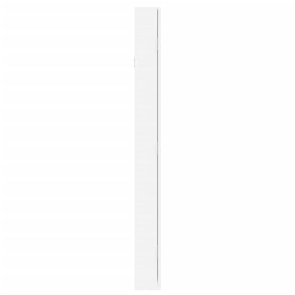 Schmuckschrank mit Spiegel Wandmontage Weiß 37,5x10x106 cm