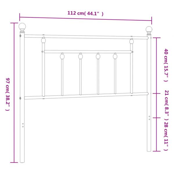 Kopfteil Metall Weiß 107 cm