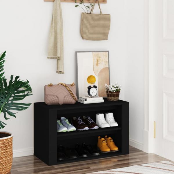 ARDEBO.de - Schuhregal Schwarz 75x35x45 cm Holzwerkstoff