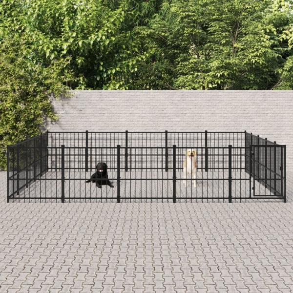 ARDEBO.de - Outdoor-Hundezwinger Stahl 23,52 m²