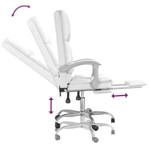 Bürostuhl mit Massagefunktion Weiß Kunstleder