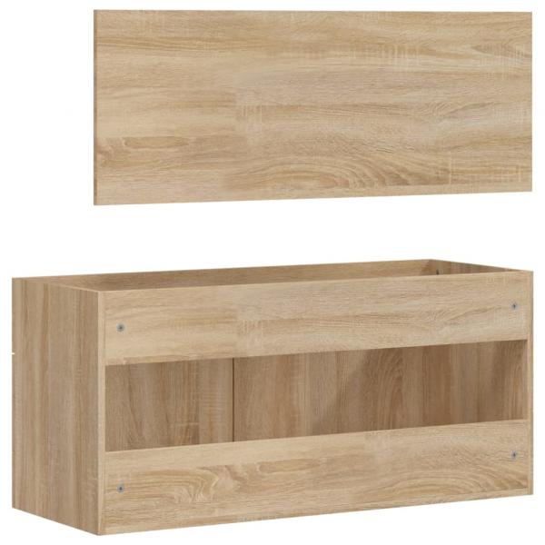 Badschrank mit Spiegel Sonoma-Eiche Holzwerkstoff