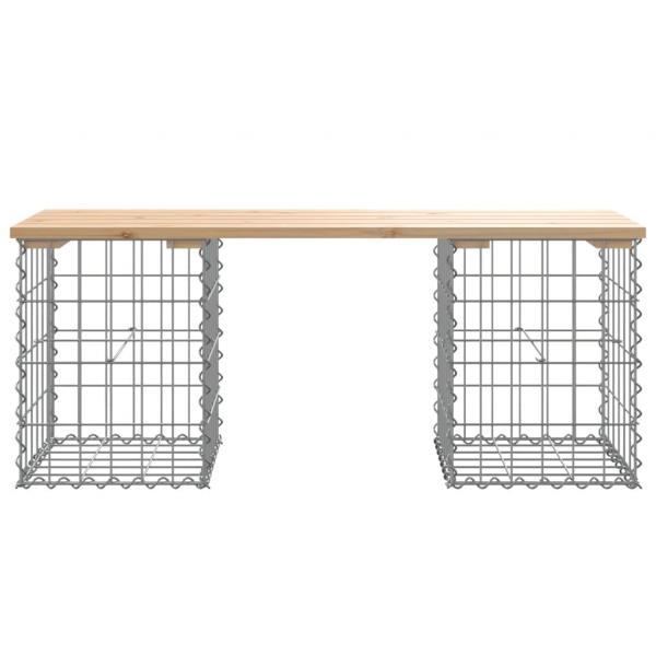 Gartenbank aus Gabionen 103x31x42 cm Massivholz Kiefer