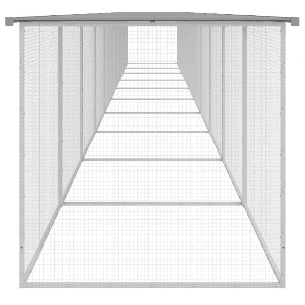 Hühnerkäfig mit Dach Hellgrau 1003x98x90 cm Verzinkter Stahl