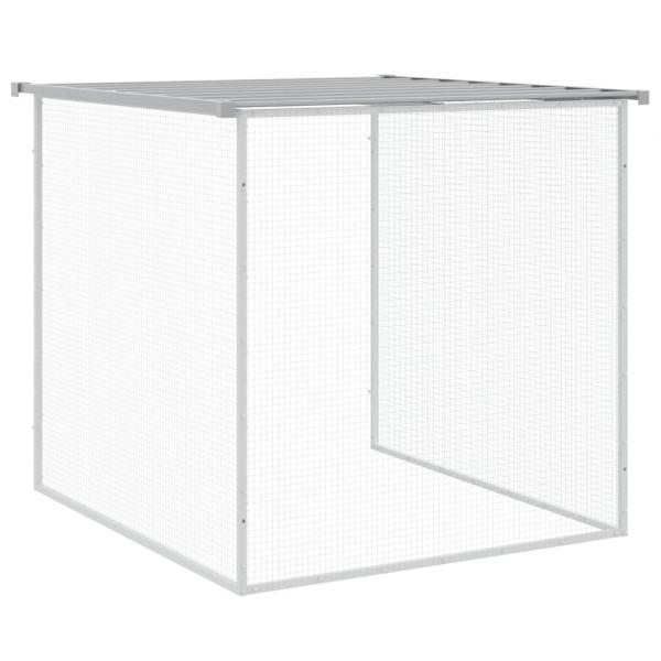 Hühnerkäfig mit Dach Hellgrau 1003x98x90 cm Verzinkter Stahl