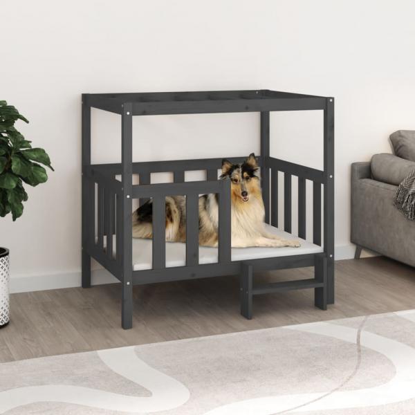 ARDEBO.de - Hundebett Grau 105,5x83,5x100 cm Massivholz Kiefer