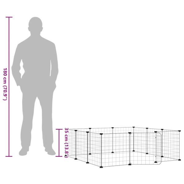 12-tlg. Haustierkäfig mit Tür Schwarz 35x35 cm Stahl