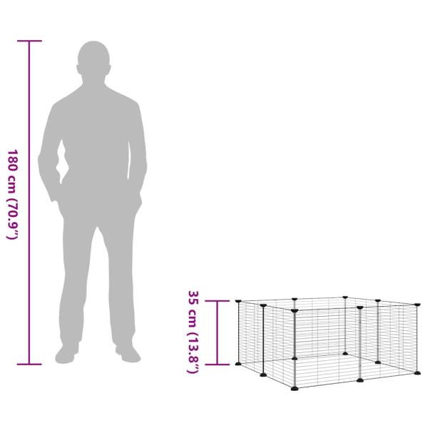 8-tlg. Haustierkäfig Schwarz 35x35 cm Stahl