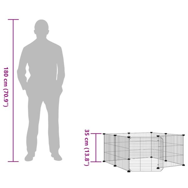 8-tlg. Haustierkäfig mit Tür Schwarz 35x35 cm Stahl