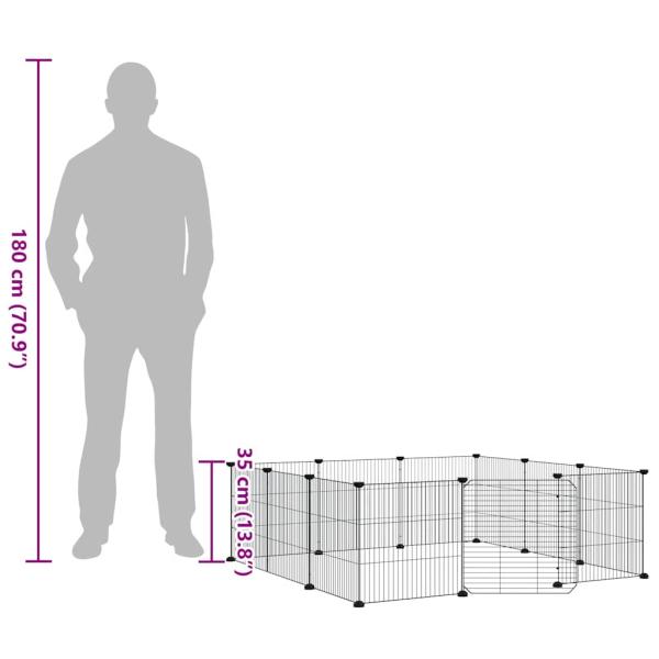 12-tlg. Haustierkäfig mit Tür Schwarz 35x35 cm Stahl
