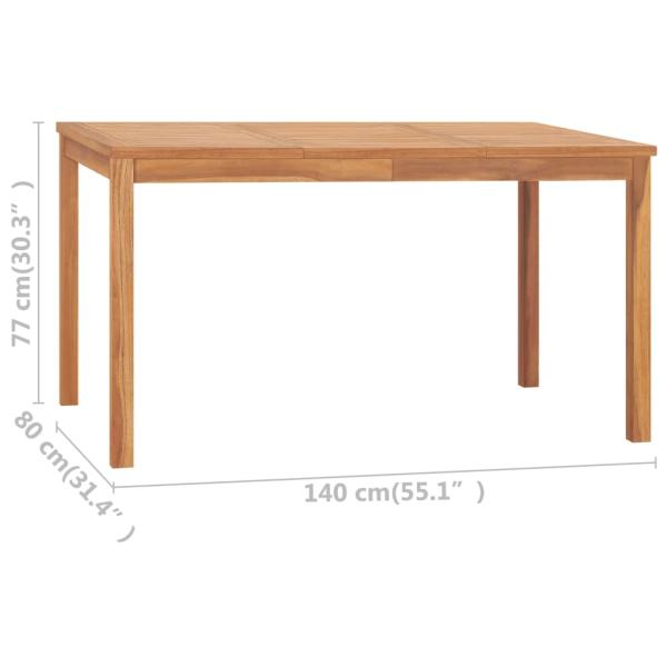 7-teiliges Garten-Ess-Set 140 x 80 cm Massivholz Teak
