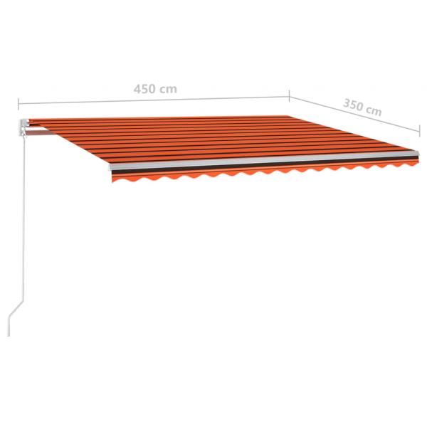 Markise Manuell Einziehbar 450x350 cm Orange und Braun