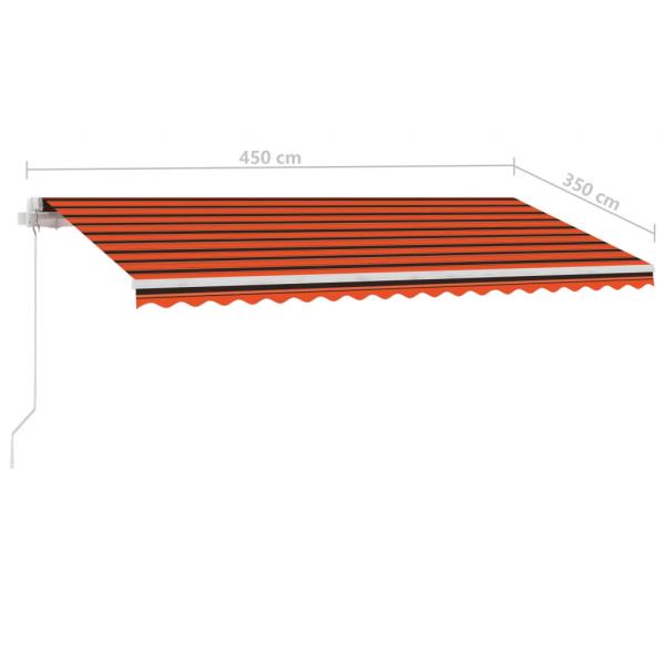 Standmarkise Manuell Einziehbar 450x350 cm Orange/Braun