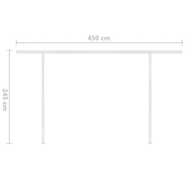 Markise Manuell Einziehbar mit Pfosten 4,5x3,5 m Orange & Braun