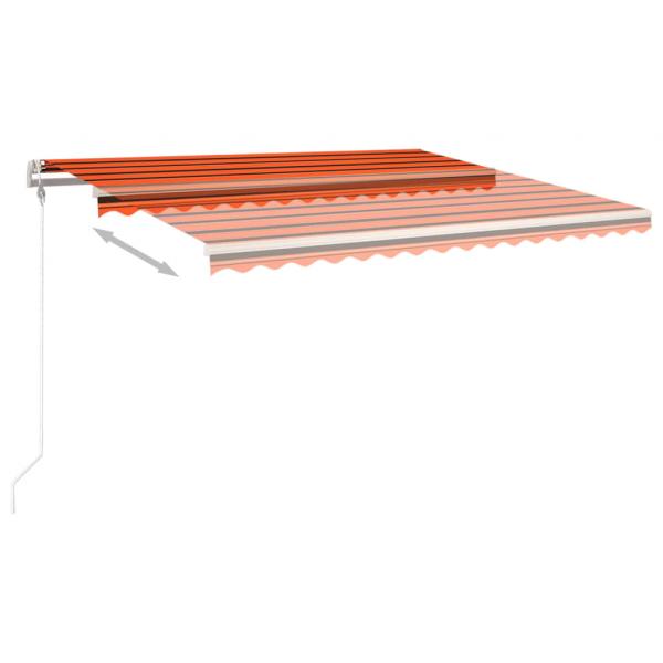 Markise Manuell Einziehbar mit Pfosten 4,5x3,5 m Orange & Braun