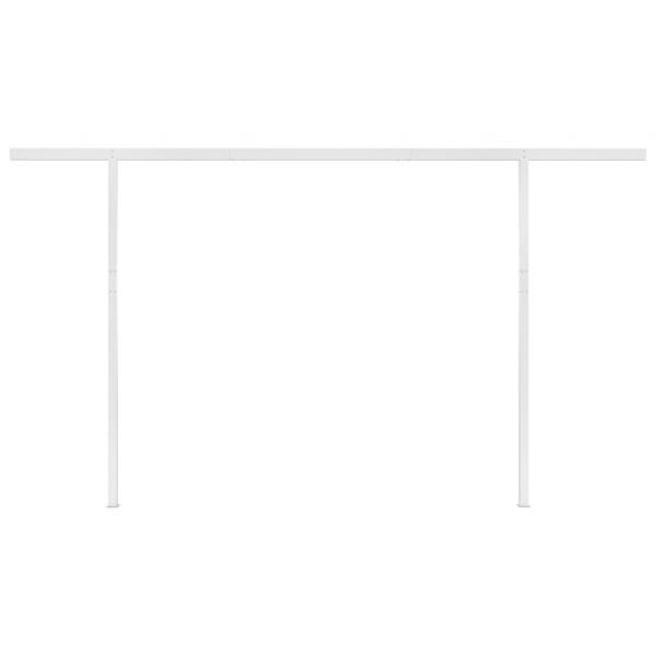 Markise Manuell Einziehbar mit Pfosten 4,5x3,5 m Orange & Braun