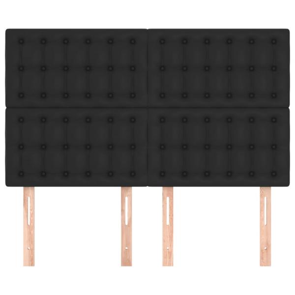 Kopfteile 4 Stk. Schwarz 72x5x78/88 cm Kunstleder