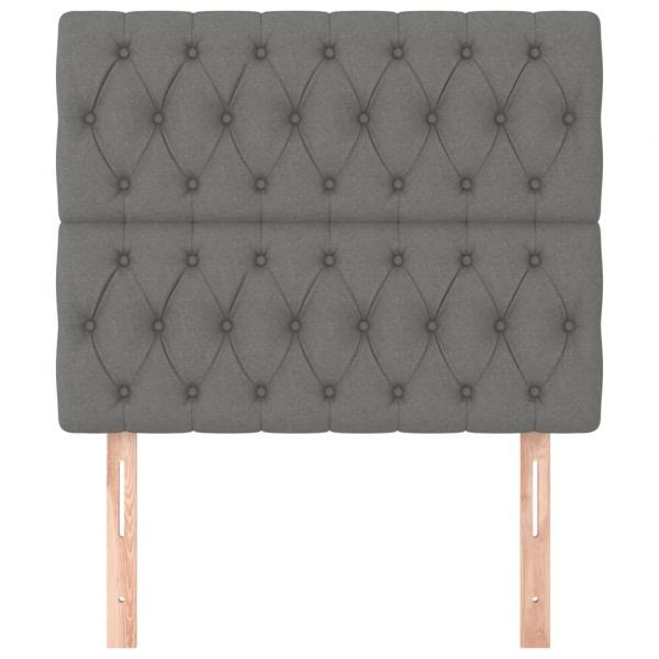Kopfteile 2 Stk. Dunkelgrau 90x7x78/88 cm Stoff