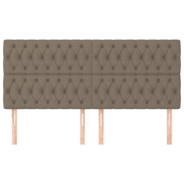 Kopfteile 4 Stk. Taupe 100x7x78/88 cm Stoff