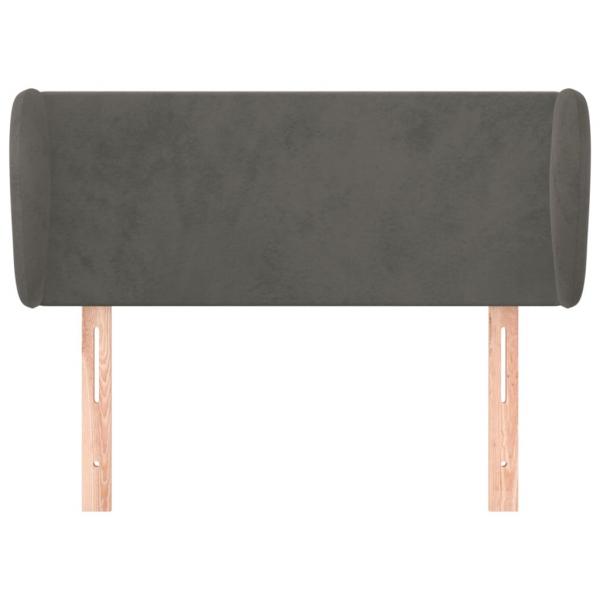 Kopfteil mit Ohren Dunkelgrau 93x23x78/88 cm Samt