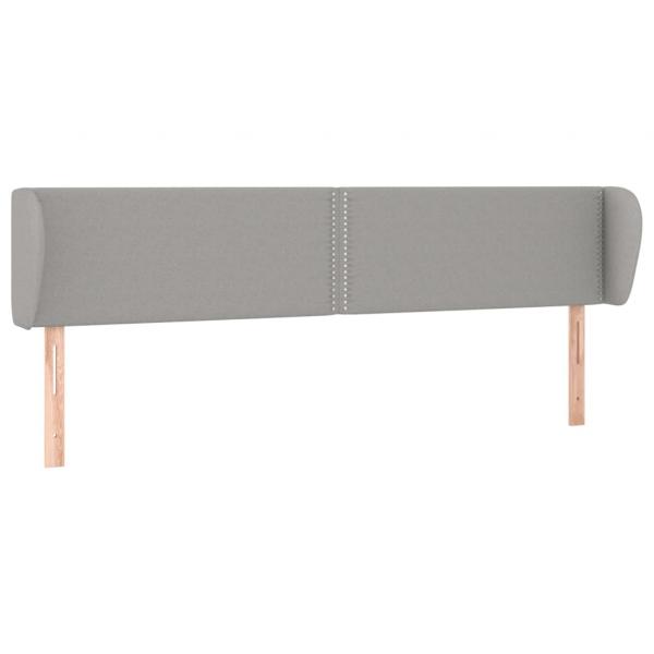 Kopfteil mit Ohren Hellgrau 203x23x78/88 cm Stoff
