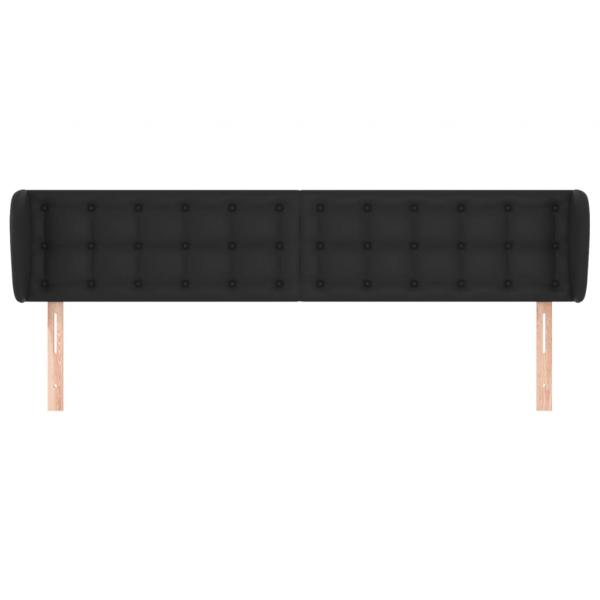 Kopfteil mit Ohren Schwarz 183x23x78/88 cm Kunstleder