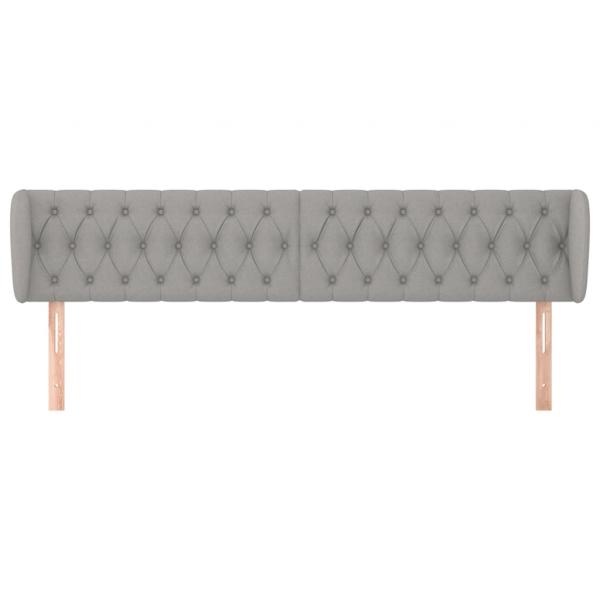 Kopfteil mit Ohren Hellgrau 203x23x78/88 cm Stoff