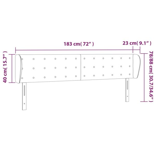 Kopfteil mit Ohren Hellgrau 183x23x78/88 cm Stoff