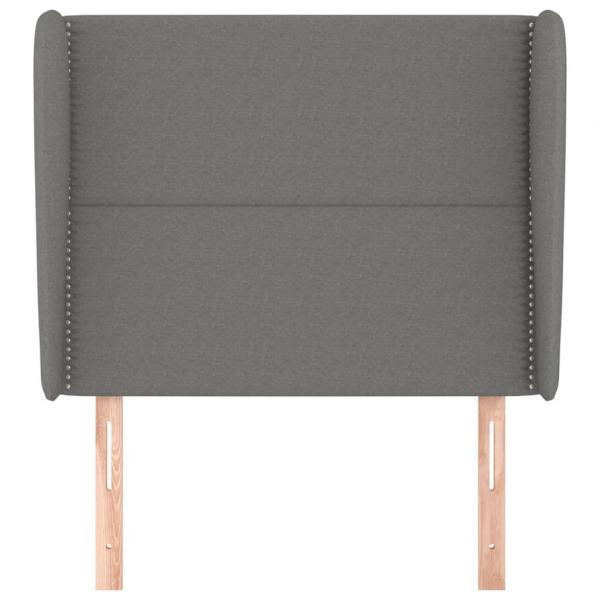 Kopfteil mit Ohren Dunkelgrau 103x23x118/128 cm Stoff
