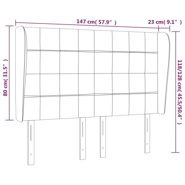 Kopfteil mit Ohren Dunkelgrau 147x23x118/128 cm Stoff