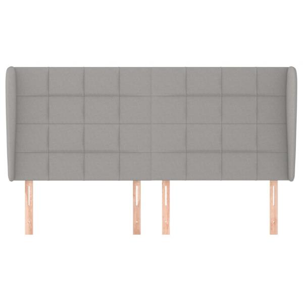 Kopfteil mit Ohren Hellgrau 163x23x118/128 cm Stoff