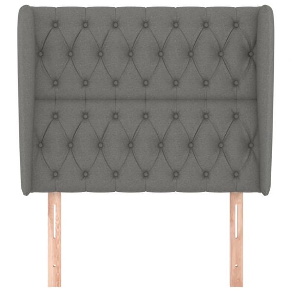 Kopfteil mit Ohren Dunkelgrau 93x23x118/128 cm Stoff
