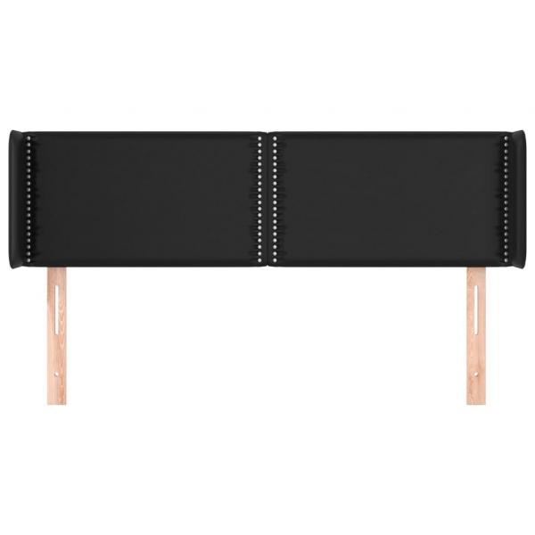 Kopfteil mit Ohren Schwarz 147x16x78/88 cm Kunstleder