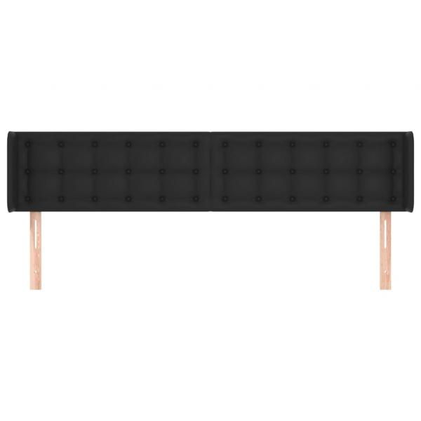 Kopfteil mit Ohren Schwarz 183x16x78/88 cm Kunstleder