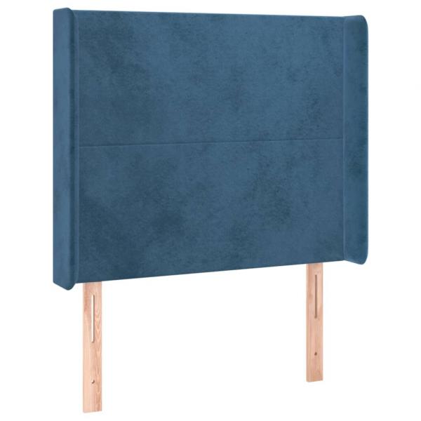 Kopfteil mit Ohren Dunkelblau 103x16x118/128 cm Samt
