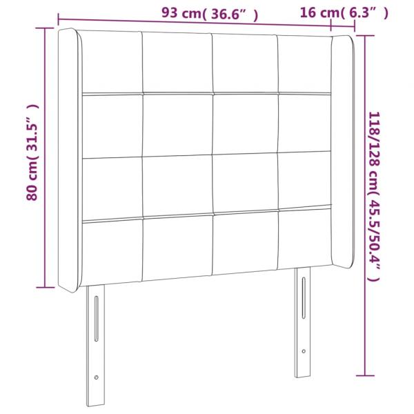 Kopfteil mit Ohren Blau 93x16x118/128 cm Stoff