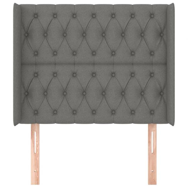 Kopfteil mit Ohren Dunkelgrau 93x16x118/128 cm Stoff