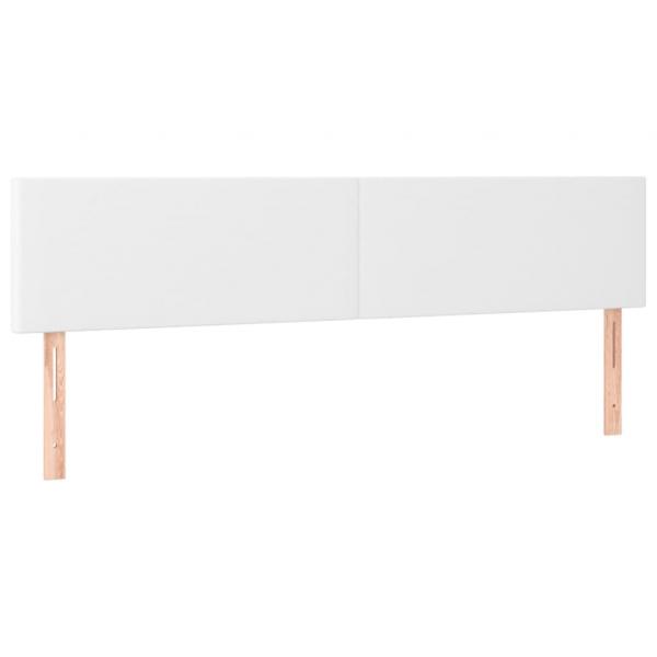 Kopfteile 2 Stk. Weiß 100x5x78/88 cm Kunstleder