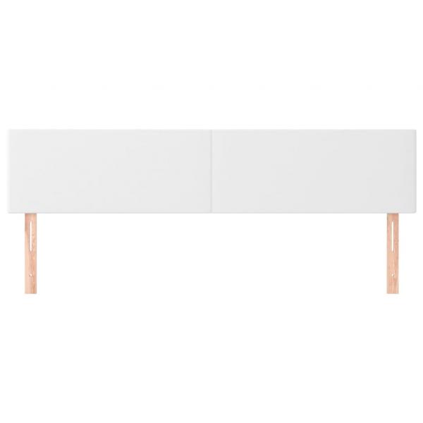 Kopfteile 2 Stk. Weiß 100x5x78/88 cm Kunstleder