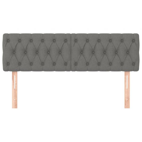 Kopfteile 2 Stk. Dunkelgrau 80x7x78/88 cm Stoff