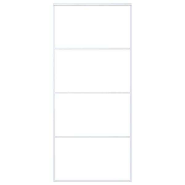 Schiebetür ESG-Glas und Aluminium 90x205 cm Weiß