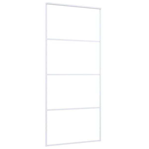 Schiebetür ESG-Glas und Aluminium 90x205 cm Weiß