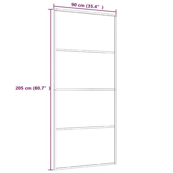 Schiebetür ESG-Glas und Aluminium 90x205 cm Weiß