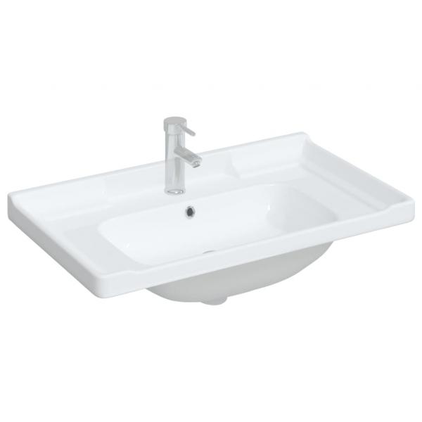 Waschbecken Weiß 81x48x23 cm Rechteckig Keramik