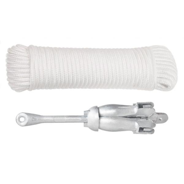 Klappanker mit Seil Silbern 3,2 kg Temperguss