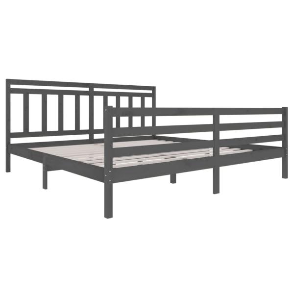 Massivholzbett Grau 200x200 cm