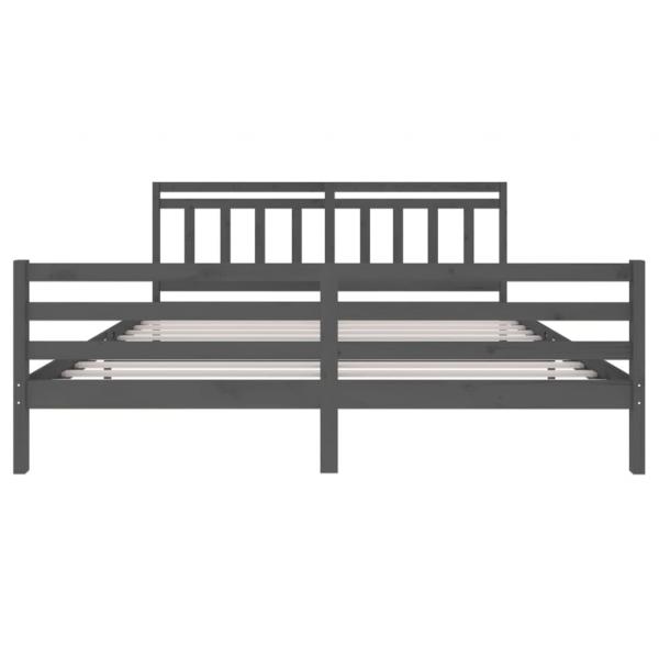 Massivholzbett Grau 200x200 cm